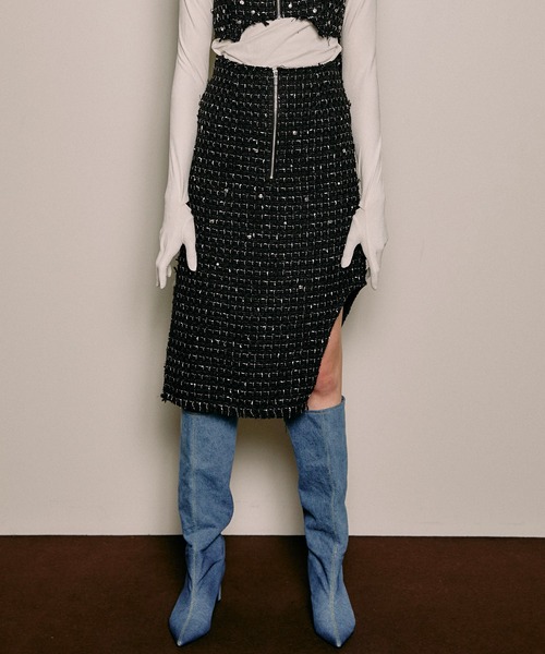 MaisonSpecial スタッズアシンメトリースカート MAISON SPECIAL（メゾンスペシャル） スカート Studded Asymmetric