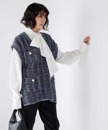 ベスト ジレ 「ZOZO限定」ツイードルーズベスト レディース ur's ベスト ジレ Vネックツイードベスト レディース : ZOZOTOWN