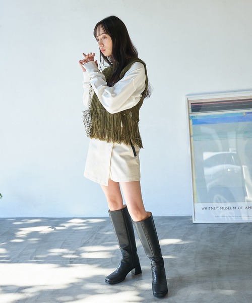 ベスト ジレ フリンジニットベスト レディース VIS ベスト ジレ フリンジニットベスト レディース : ZOZOTOWN