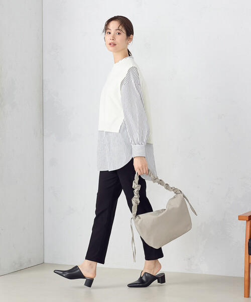 COMME CA ISM ベスト ジレ サイドリボンニットベスト レディース