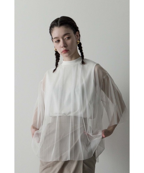 tシャツ チュールレイヤードカットソー レディース