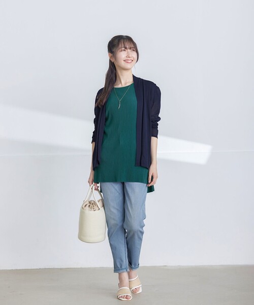 Tiaclasse 【洗える・ストレッチ】デニムパンツ 小倉優子さん着用】【洗える】ストレッチワイドデニム