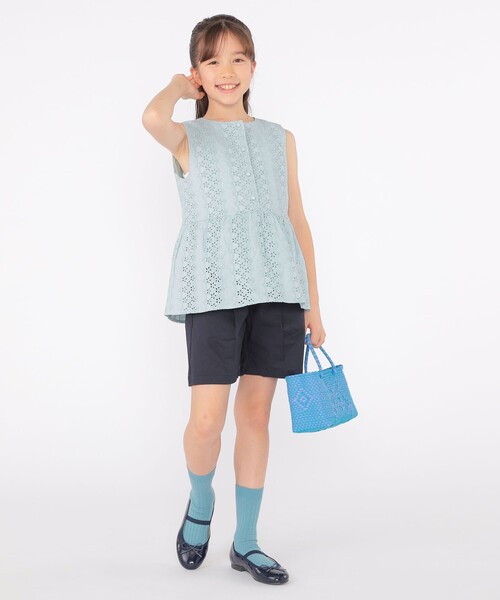 SHIPS KIDS:110〜130cm / ミニ レース カラー ブラウス セール】SHIPS KIDS:140～150cm / レース ペプラム ノースリーブ