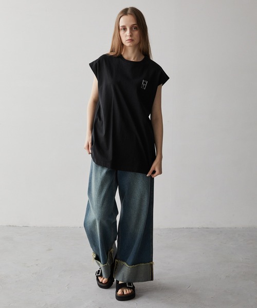 CLEL tシャツ 「CLEL」Vintage Design Sleeveless Print T-Shirt
