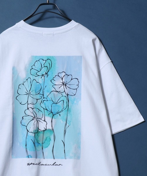 ANPAS tシャツ Cool Touch Back Print Floral Pattern T-shirt
