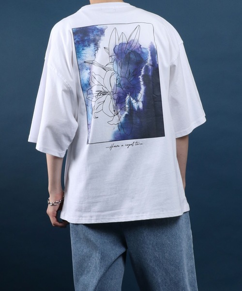 ANPAS tシャツ Cool Touch Back Print Floral Pattern T-shirt