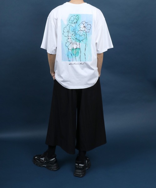 ANPAS tシャツ Cool Touch Back Print Floral Pattern T-shirt