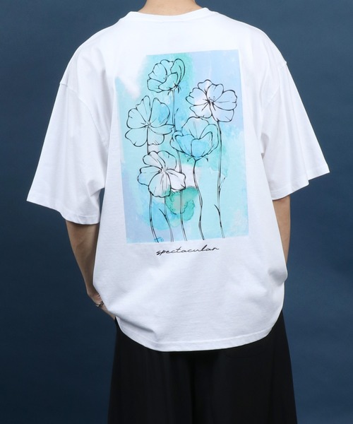 ANPAS tシャツ Cool Touch Back Print Floral Pattern T-shirt