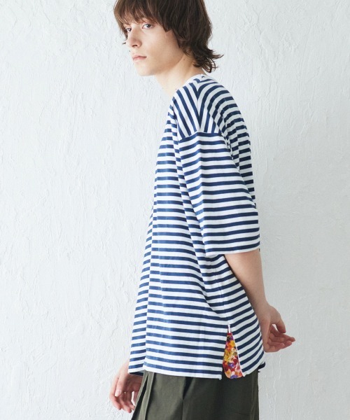 rehacer（レアセル） tシャツ : Slit Border Flower CS / スリット
