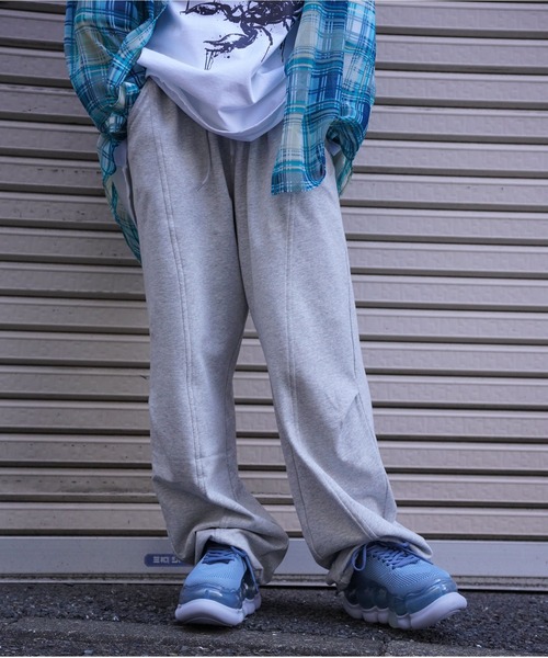 danke schon グレー　ダメージ加工　スウェットパンツ　 ワイドパンツ DANKE SCHON（ダンケシェーン） スウェットパンツ ジャージ