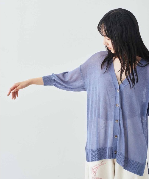 MEDE19F（メデジュウキュウ） カーディガン 接触冷感素材のシアー