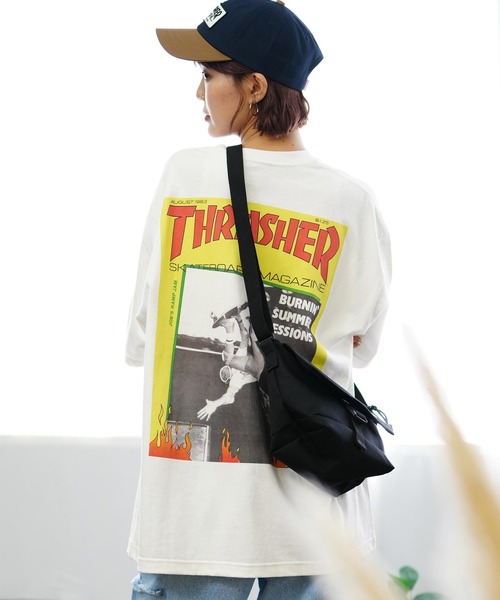 tシャツ Manhattan Portage/マンハッタンポーテージ THRASHERコラボTシャツ オーバーサイズ MP-M584 レディース