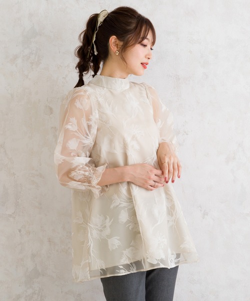 Rose Tiara（ローズティアラ） ブラウス シャツ クリーミー