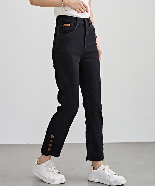 美品　YLEVE　ハイウエストデニムパンツ 濃紺　0 YLEVE(イレーヴ)の13.5oz DENIM HIGH WAIST TAPERED通販
