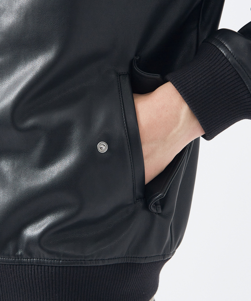 AH ABAHOUSE 革ジャン ライダース 「AH / MA-1型」エコレザー ブルゾン