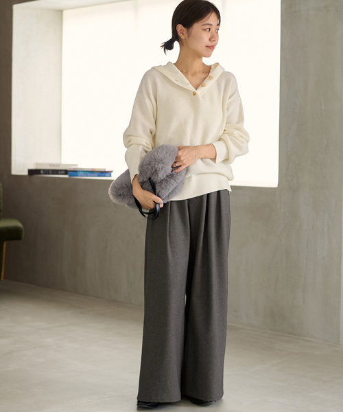 未使用JOURNAL STANDARD relume ワイドパンツ 38 JOURNAL STANDARD relume スラックス パンツ LANATECワイド
