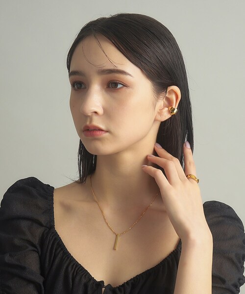 ネックレス シルバー ダブルチェーンスクエアバーネックレス GP レディースの画像