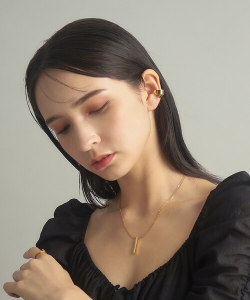 ネックレス シルバー ダブルチェーンスクエアバーネックレス GP レディースの画像