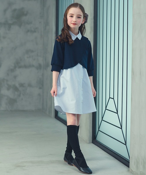 DRESCCO（ドレスコ） ワンピース ケープ風レイヤードシャツワンピース