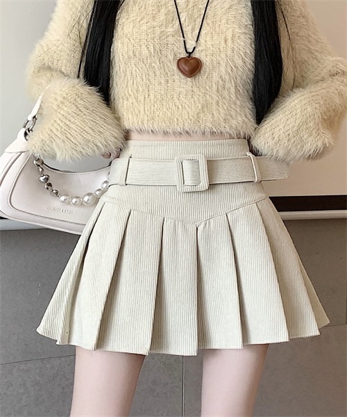 Dream garden（ドリームガーデン） スカート ベルト付き プリーツミニ