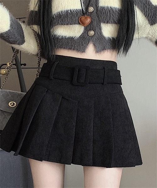 Dream garden（ドリームガーデン） スカート ベルト付き プリーツミニ