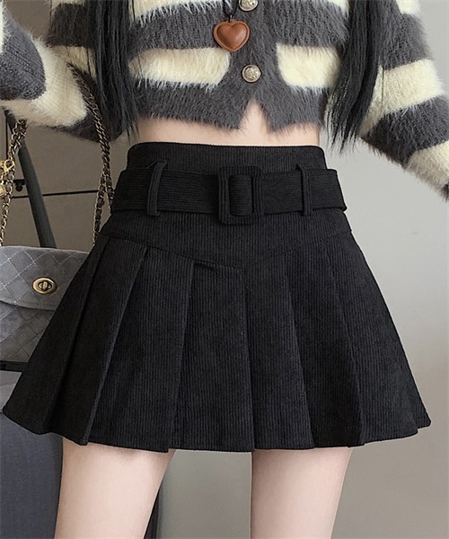 Dream garden（ドリームガーデン） スカート ベルト付き プリーツミニ