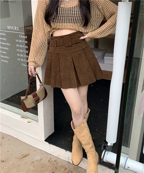 Dream garden（ドリームガーデン） スカート ベルト付き プリーツミニ