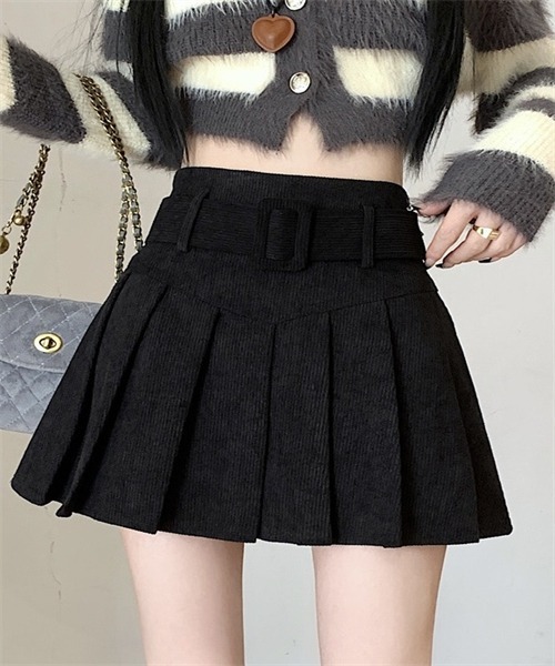 Dream garden（ドリームガーデン） スカート ベルト付き プリーツミニ