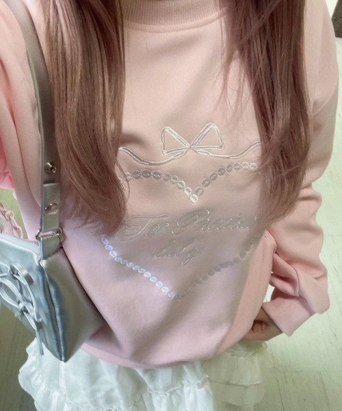 LACーVERT トレーナー スウェット ガーリー刺繍スウェット レディース