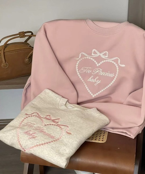 LACーVERT トレーナー スウェット ガーリー刺繍スウェット レディース