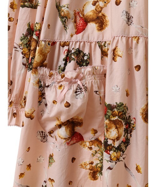 coco様ウィンターフォレストトリートプリントミディワンピース　アイボリー PINK HOUSE（ピンクハウス） ワンピース ウィンターフォレストトリート