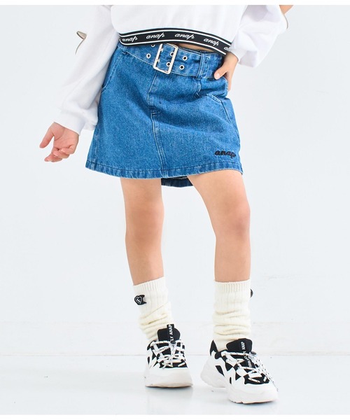 ANAP kids スカート 太ベルトデザイン インパン付 キッズ 子供服