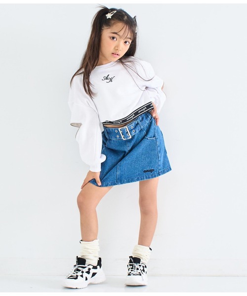 ANAP kids スカート 太ベルトデザイン インパン付 キッズ 子供服