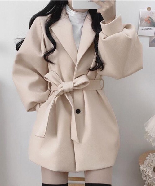 コート チェスターコート Nia(ニア)/ウエストリボン レディース