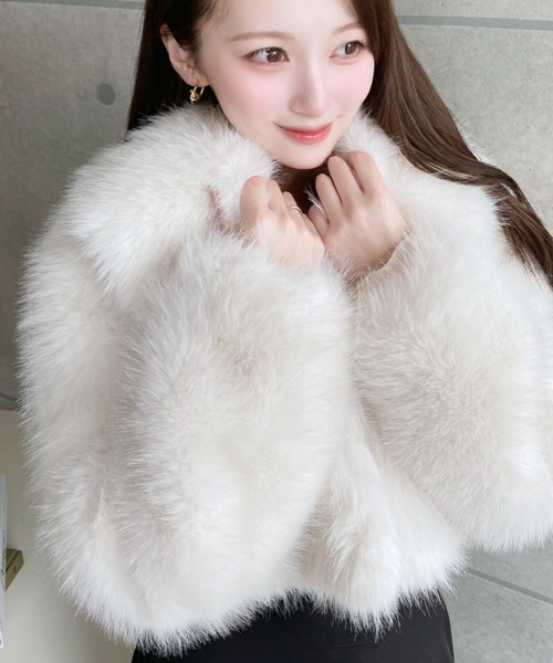総丈85cm　柔らか毛並み◎　ブルーフォックス　ファーコート　Lサイズ相当　白色 総丈85cm 柔らか毛並み◎ ブルーフォックス ファーコート Lサイズ相当