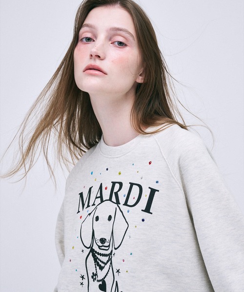 トレーナー スウェット SWEATSHIRT SWING THE TAIL DDANJI PEARL NECKLACE レディース メンズ Mardi Mercredi トレーナー スウェット SWEATSHIRT SWING THE