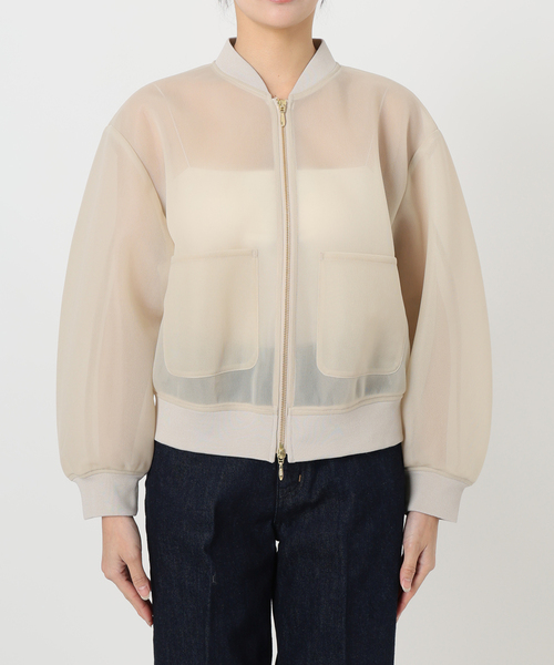 シアーダンボール ベージュ ジップアップブルゾン B.C STOCK｜シアーダンボールブルゾン | Rakuten Fashion(楽天