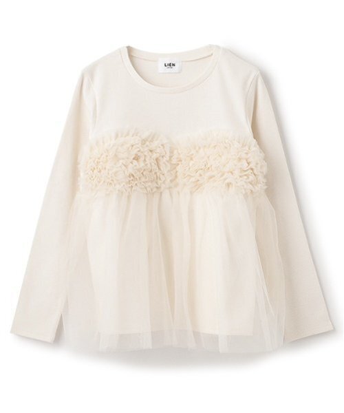 petit main LIEN tシャツ 「リンク」チュールビスチェドッキング長T