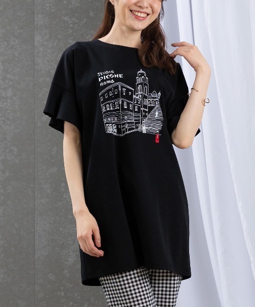 専用です。ERiERi。PICONE ピッコーネ Ｌサイズ　チュニック STUDIO PICONE（スタジオピッコーネ） tシャツ 袖フリルイラスト