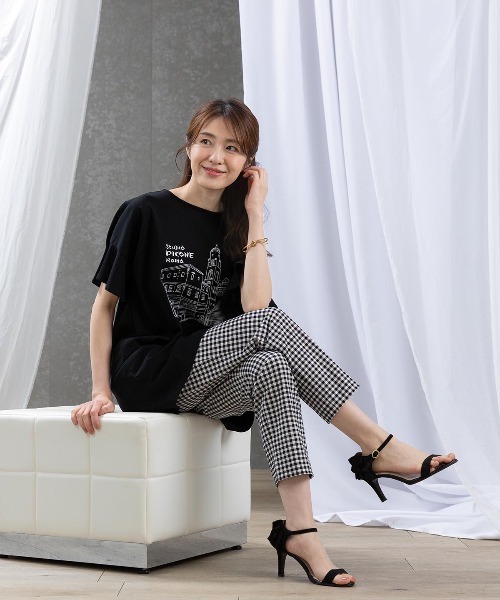 STUDIO PICONE（スタジオピッコーネ） tシャツ 半袖 袖フリルイラスト