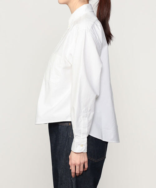 ブラウス シャツ orSlow |  ショート丈 ボタンダウンシャツ WHITE WOMEN レディース orSlow ブラウス シャツ | ショート丈 ボタンダウンシャツ WHITE