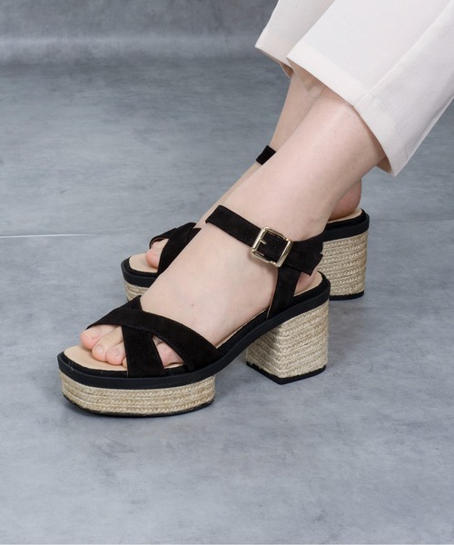 【美品】gaimo フラットサンダル　エスパドリーユ　ストラップサンダル GAIMO サンダル 「GAIMO/ガイモ」エスパドリーユ サンダル