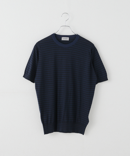 ニット セーター 「JOHN SMEDLEY/ジョンスメドレー」 シーアイランドコットン マルチボーダー レディース
