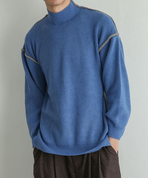 SENSE OF PLACE by URBAN RESEARCH 長袖ニット LARGE ブルー メンズ