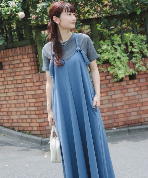 BEAMS レディースワンピース BEAMS HEART（ビームス ハート）ギャザー スキッパー ワンピース