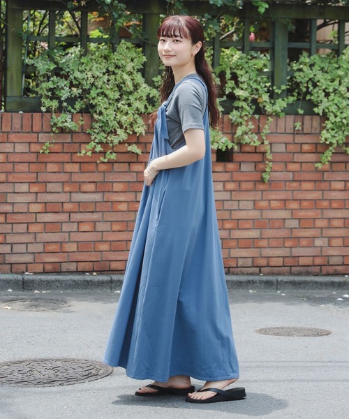 BEAMS レディースワンピース BEAMS HEART（ビームス ハート）ギャザー スキッパー ワンピース