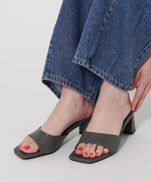 BEAUTY＆YOUTH UNITED ARROWS サンダル レザーライク スクエア