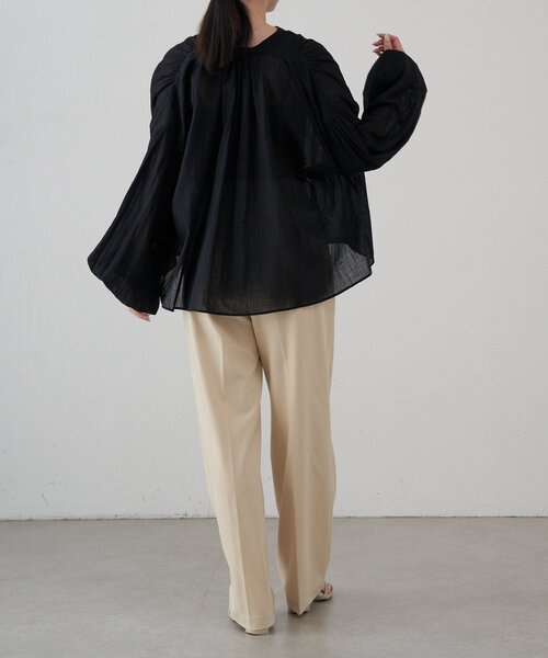 russet / ラシット [日本製]ギャザーシャツ russet ブラウス シャツ 「日本製」ギャザーシャツ レディース