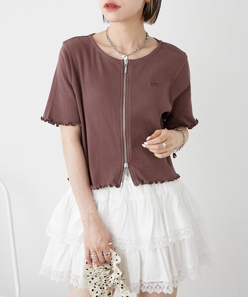 w closet tシャツ 「新色追加！7色展開」半袖W ZIPリブカーデ