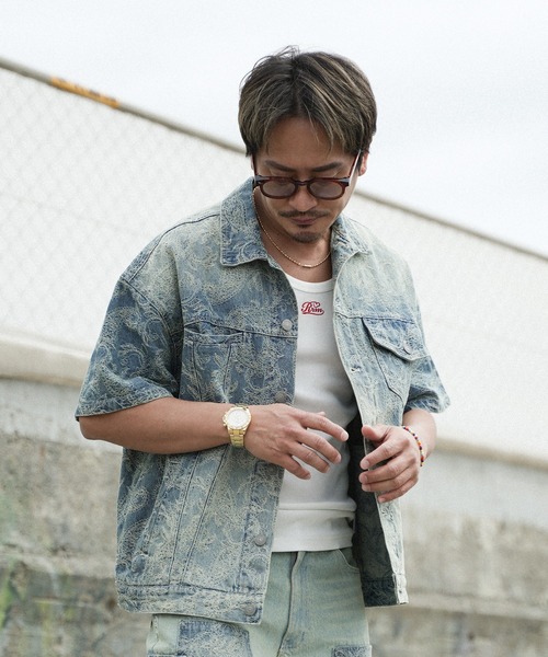 ICE CREAM / Gジャン/M/コットン/IDG Re:room（リルーム） デニムジャケット gジャン ペイズリーデニム